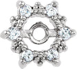 14K Gold Natural Diamond Halo-Style Earring Jackets VIII - White Gold