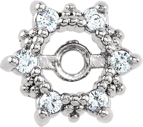 14K Gold Natural Diamond Halo-Style Earring Jackets VIII - White Gold
