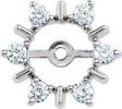 14K Gold Natural Diamond Halo-Style Earring Jackets X - White Gold