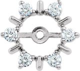14K Gold Natural Diamond Halo-Style Earring Jackets X - White Gold