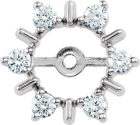 14K Gold Natural Diamond Halo-Style Earring Jackets X - White Gold