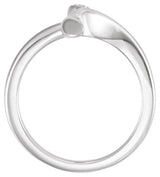 14K Gold Round Natural Diamond Accented Cross Ring – 1mm Stones - White Gold - view 2