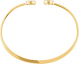 14K Gold Round Natural Diamond Circle Hinged Cuff Bracelet - Yellow Gold - view 4