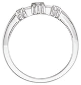 14K Gold Round Natural Diamond Cross Ring – 1mm Stones - White Gold - view 2