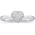 14K Gold Round Natural Diamond Heart Ring – 1.1mm Stones