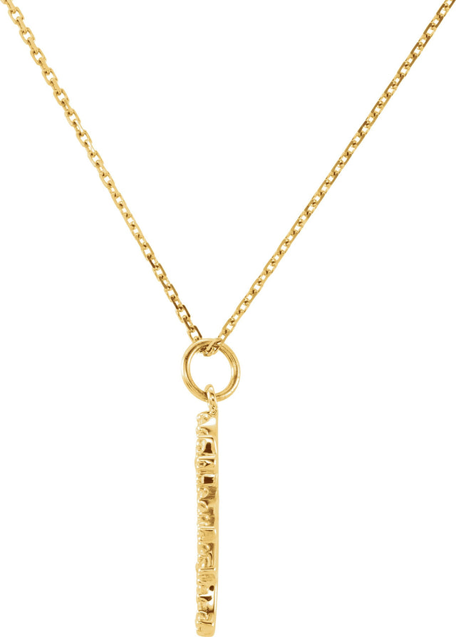 14K Gold Round Natural Diamond Little Girl Pendant - Yellow Gold - view 2