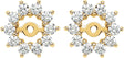 14K Gold Natural Diamond Halo-Style Earring Jackets IV - Yellow Gold