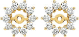 14K Gold Natural Diamond Halo-Style Earring Jackets IV - Yellow Gold