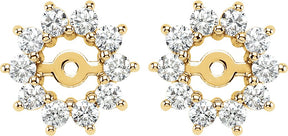 14K Gold Natural Diamond Halo-Style Earring Jackets IV - Yellow Gold