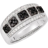 14K Gold Round Natural Diamond Cluster Ring – 3/4 CTW