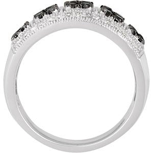 14K Gold Round Natural Diamond Cluster Ring – 3/4 CTW - view 2
