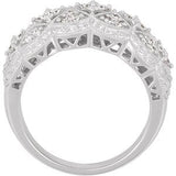 14K Gold Round Natural Diamond Accented Ring X - view 2