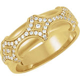 14K Gold Round Natural Diamond Vintage-Inspired Accented Ring - Yellow Gold