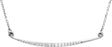 14K Gold Curved Bar Necklace - White Gold
