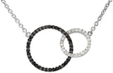 14K Gold Round Natural Diamond Interlocking Circle Necklace – 1/3 CTW - White Gold