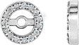 14K Gold Natural Diamond Halo-Style Earring Jackets XIV - White Gold