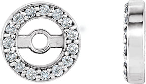 14K Gold Natural Diamond Halo-Style Earring Jackets XIV - White Gold