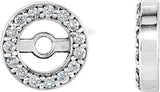 Platinum Natural Diamond Halo-Style Earring Jackets II