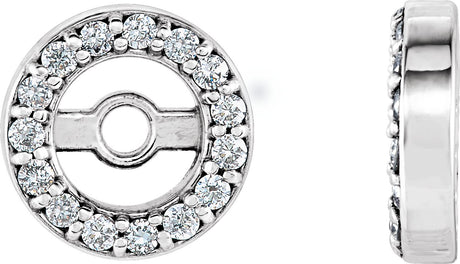 Platinum Natural Diamond Halo-Style Earring Jackets II