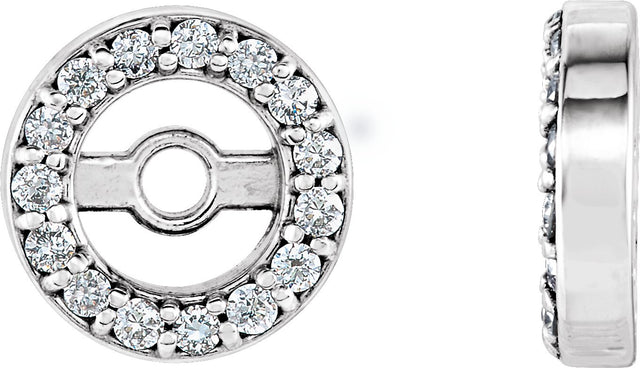 Platinum Natural Diamond Halo-Style Earring Jackets II