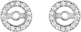 14K Gold Natural Diamond Halo-Style Earring Jackets XIV - White Gold - view 2