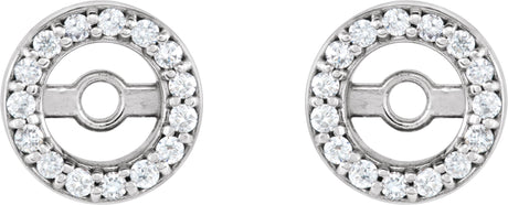 Platinum Natural Diamond Halo-Style Earring Jackets II - view 2