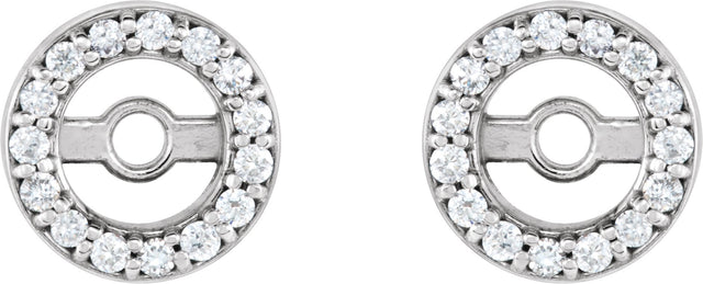 Platinum Natural Diamond Halo-Style Earring Jackets II - view 2