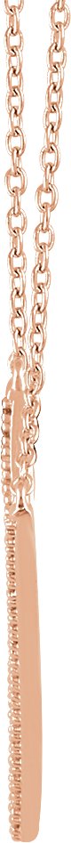 14K Gold Round Natural Diamond V Necklace – 1/6 CTW - Rose Gold - view 2