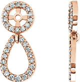 14K Gold Natural Diamond Accented Earring Jackets IV - Rose Gold