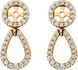 14K Gold Natural Diamond Accented Earring Jackets IV - Yellow Gold - view 2