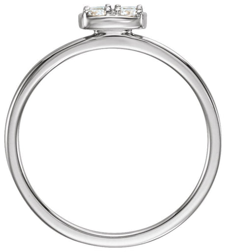 Platinum Round Natural Diamond Stackable Cluster Ring – 2.5mm Stones - view 2