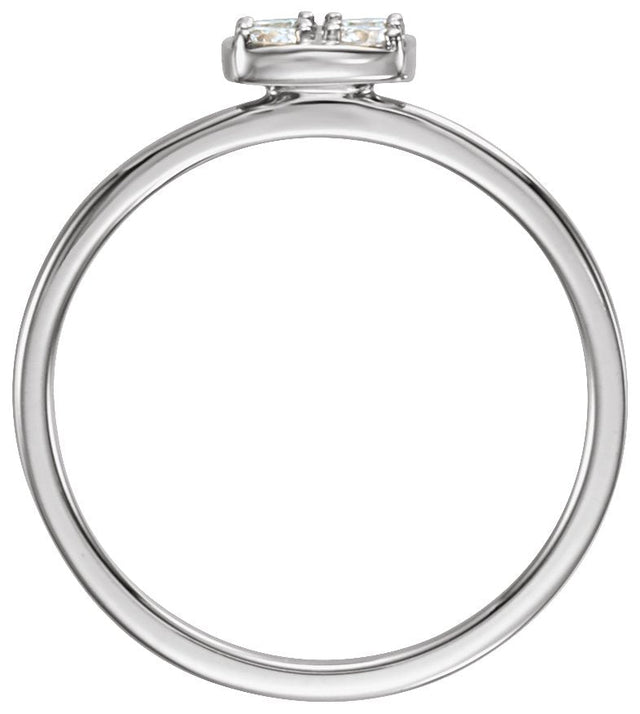 Platinum Round Natural Diamond Stackable Cluster Ring – 2.5mm Stones - view 2