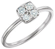 Platinum Round Natural Diamond Stackable Cluster Ring – 2.5mm Stones
