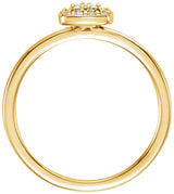 14K Gold Square Natural Diamond Halo-Style Ring – 3x3mm - Yellow Gold - view 2