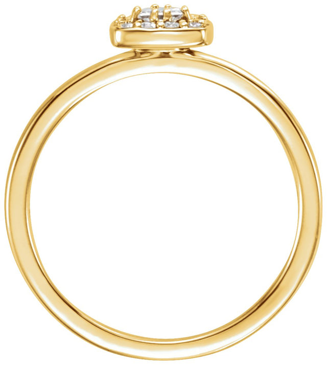 14K Gold Square Natural Diamond Halo-Style Ring – 3x3mm - Yellow Gold - view 2