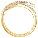 14K Gold Round Natural Diamond Bypass Ring – 0.9mm Stones - Yellow Gold - view 2