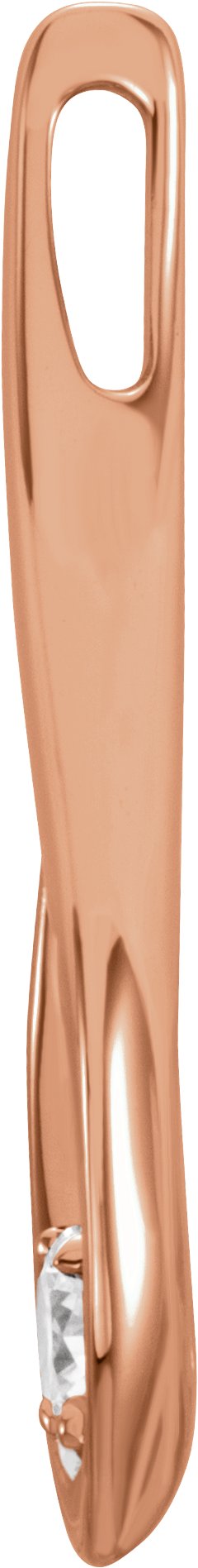 14K Gold Round Natural Diamond Accented Freeform Pendant – up to 1/10 CTW - Rose Gold - view 2
