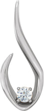 Platinum Round Natural Diamond Accented Freeform Pendant