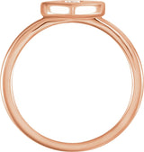 14K Gold Round Natural Diamond Heart Ring - Rose Gold - view 2
