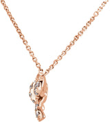 14K Gold Round Natural Diamond Bow Necklace - Rose Gold - view 2