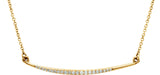 14K Gold Curved Bar Necklace - Yellow Gold