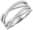 Platinum Round Natural Diamond Criss-Cross Ring – 1.1mm Stones