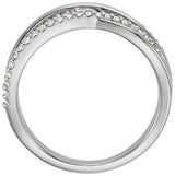 Platinum Round Natural Diamond Criss-Cross Ring – 1.1mm Stones - view 2