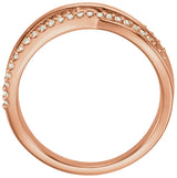14K Gold Round Lab-Grown Diamond Criss-Cross Ring - Rose Gold - view 2