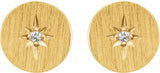 14K Gold Round Natural Diamond Accented Earrings II - Yellow Gold - view 2