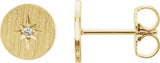 14K Gold Round Natural Diamond Accented Earrings II - Yellow Gold