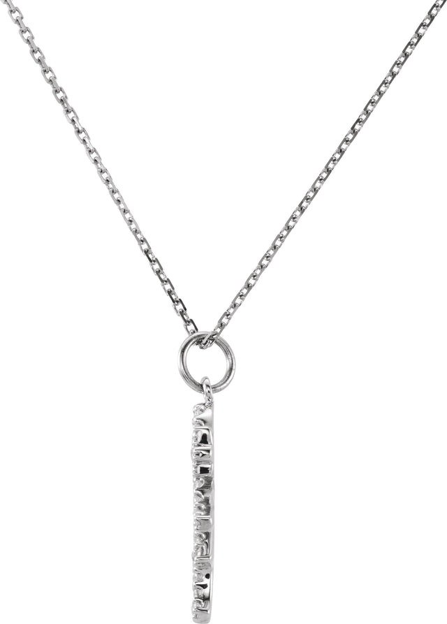 Platinum Round Natural Diamond Little Girl Pendant - view 2