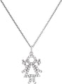 Platinum Round Natural Diamond Little Girl Pendant