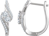 14K Gold Two-Stone Earrings
