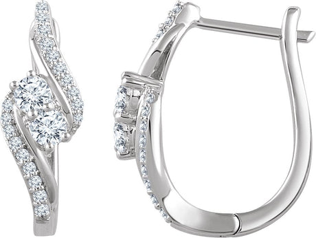14K Gold Two-Stone Earrings